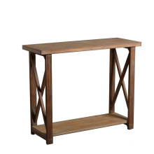 Mayco Chinese Unique Antique Small Hallway Distressed Natural Wood Finish Console Table